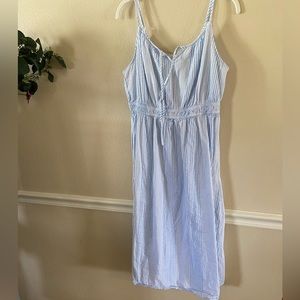 Loft Light Weight Blue Striped Dress - Size 14
